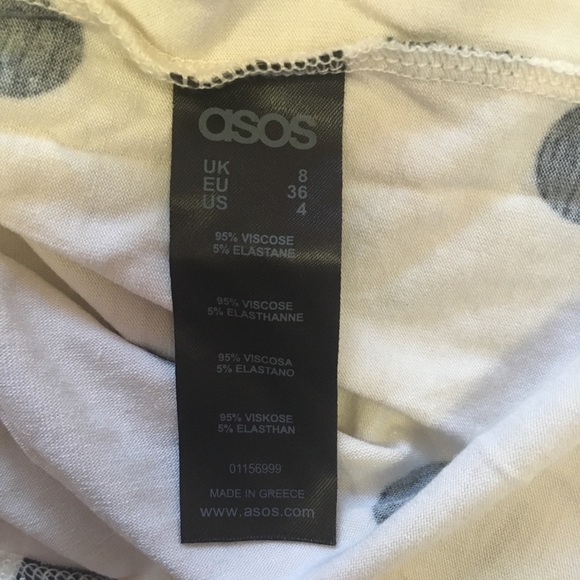 ASOS BLACK CREAM POLKA DOT PEPLUM RETRO MINI DRESS - Picture 8 of 8